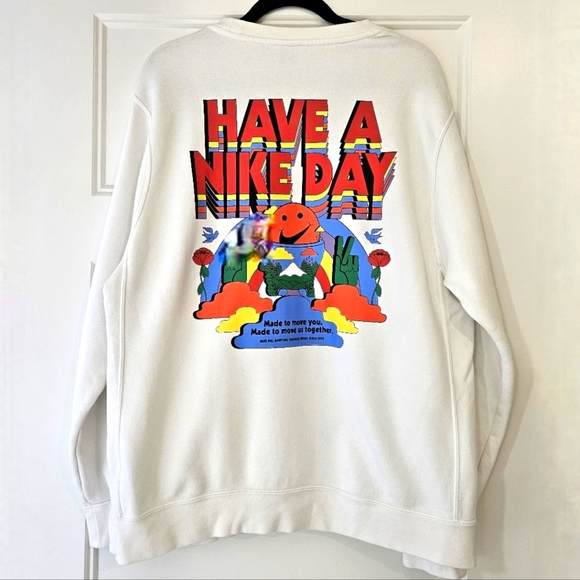 Nike Have A Nike Day Graphic Print Crew Sweatshirt  Sz Large - Picture 4 of 5